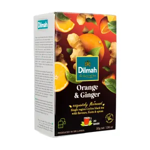 Trà Đen Cam & Gừng, Orange & Ginger Flavoured Ceylon Black Tea, 20 Túi Trà, 1.06 oz (30g) - DILMAH