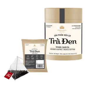 Trà Đen Hữu Cơ, Black Tea, Organic & Fair Trade, 10 Túi Lọc (20g) - FOLLIET