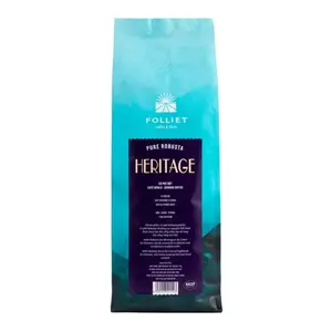 Cà Phê Bột Vị Đậm Đà, Heritage, Pure Robusta Ground Coffee (1kg) - FOLLIET