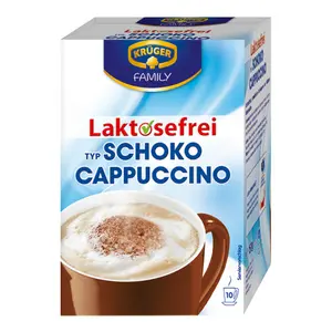 Bột Cà Phê Cappuccino Socola, Kruger Family, Lactose-Free Chocolate Cappuccino, 10 Gói (150g) - KRUGER