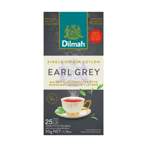 Trà Đen Bá Tước, Earl Grey, Ceylon Black Tea, 25 Túi Trà, 1.76 oz (50g) - DILMAH
