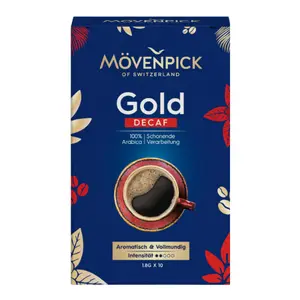 Cà Phê Hòa Tan, Gold Decaf, 100% Arabica, 10 Gói (18g) - MOVENPICK