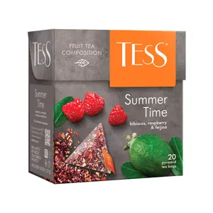 Trà Bụt Giấm, Mâm Xôi & Ổi, Summer Time, Hibiscus, Raspberry & Feijoa, 20 Túi Trà, 1.27 oz (36g) - TESS