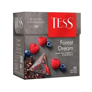 Trà Đen Quả Mọng, Forest Dream, Black Tea with Raspberry & Blueberry, 20 Túi Trà, 1.27 oz (36g) - TESS