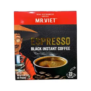 Cà Phê Hòa Tan Đen, Espresso, Black Instant Coffee, 20 Gói, 1.41 oz (40g) - MR. VIET