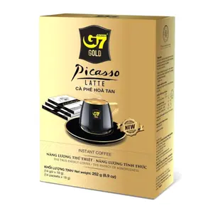 Cà Phê Hòa Tan Năng Lượng Tỉnh Thức, G7 Coffee Gold, Picasso Latte, New Instant Energy Coffee, 14 Gói, 8.9 oz (252g) - TRUNG NGUYEN