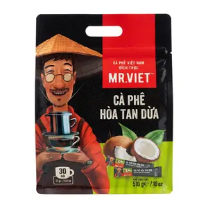 Cà Phê Hòa Tan Dừa, Instant Coffee Coconut, 30 Gói, 18 oz (510g) - MR. VIET