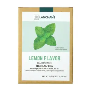 Trà Thảo Mộc Thư Giãn Hỗ Trợ Tiêu Hóa, Herbal Tea, Lemon Flavor, 15 Túi Lọc (22.5g) - LANCHANS