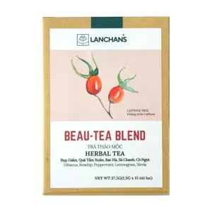 Trà Thảo Mộc Hỗ Trợ Làm Đẹp Da & Phục Hồi Thể Lực, Herbal Tea, Beau-Tea Blend, 15 Túi Lọc (37.5g) - LANCHANS