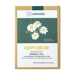 Trà Thảo Mộc Thư Giãn & Ngủ Ngon, Herbal Tea, Happy Dream, 15 Túi Lọc (22.5g) - LANCHANS