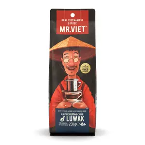 Cà Phê Hạt Rang Hương Chồn, Luwak, Weasel Coffee Flavored Beans, 8.8 oz (250g) - MR. VIET