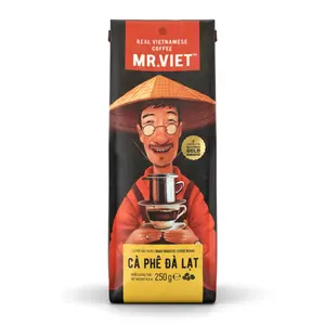 Cà Phê Hạt Rang, Đà Lạt, Dark Roasted Coffee Beans, 8.8 oz (250g) - MR. VIET