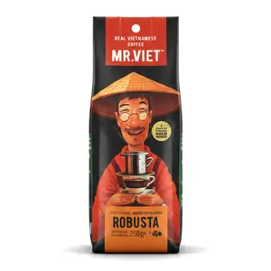 Cà Phê Hạt Rang, Robusta, Roasted Coffee Beans, 8.8 oz (250g) - MR. VIET