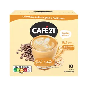 Cà Phê Hòa Tan, Oat Latte, 2 in 1 Instant Coffee Mix, Colombian Arabica Coffee with Oat Extract, 10 Gói (250g) - CAFE21