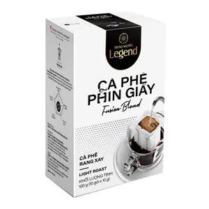 Cà Phê Phin Giấy, Cà Phê Rang Xay, Fusion Blend, Light Roast Drip Coffee, 10 Gói (100g) - TRUNG NGUYEN