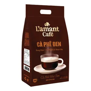 Cà Phê Đen Rang Đậm Hòa Tan, Instant Pure Black Coffee, 100 Gói (200g) - L'AMANT CAFE