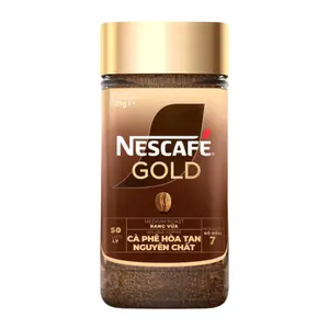 Cà Phê Hoà Tan Nguyên Chất, Gold, Medium Roast Instant Coffee, Intensity 7 (100g) - NESCAFE