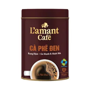 Cà Phê Đen Hòa Tan, Pure Black Instant Coffee, Dark Roast, 45 Ly (90g) - L'AMANT CAFE