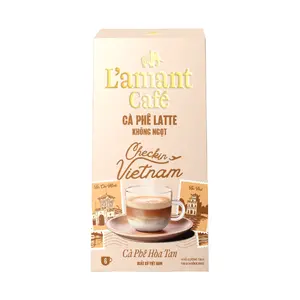 Cà Phê Hòa Tan Latte Không Thêm Đường, Instant Coffee, Unsweetened Caffe Latte, 6 Gói (120g) - L'AMANT CAFE