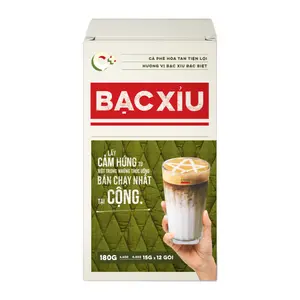 Cà Phê Bạc Xỉu Cốt Dừa Hòa Tan, Instant White Coffee, 12 Gói, 6.4 oz (180g) - CONG
