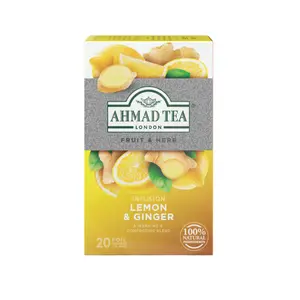 Trà Thảo Mộc Chanh Gừng, Fruit & Herb, Infusion Lemon & Ginger, 20 Túi (40g) - AHMAD TEA