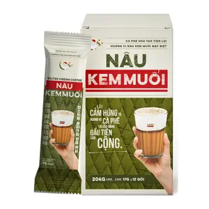 Cà Phê Nâu Kem Muối Hòa Tan, Instant Salted Cream Coffee, 12 Gói, 7.2 oz (204g) - CONG