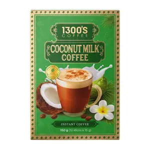 Cà Phê Sữa Dừa Hòa Tan, Instant Coconut Milk Coffee, 10 Gói (150g) - 1300'S COFFEE