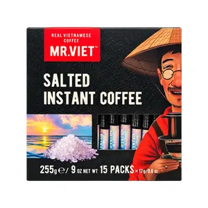 Cà Phê Muối Hòa Tan, Salted Instant Coffee, 15 Gói, 9 oz (255g) - MR.VIET