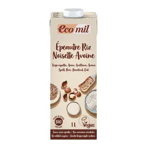 Sữa Yến Mạch, Lúa Mì & Hạt Phỉ Hữu Cơ, Bio Spelt Rice Hazelnut Oat Drink (1L) - ECOMIL