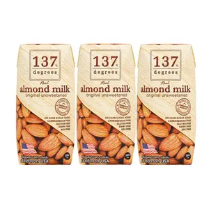 Lốc Sữa Hạnh Nhân Không Đường, Real Almond Milk, Original Unsweetened, 3 Hộp (540ml) - 137 DEGREES