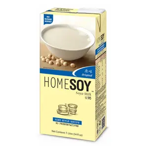 Sữa Đậu Nành Không Đường, Original Soya Milk, No Sugar Added, 34 fl oz (1L) - HOMESOY