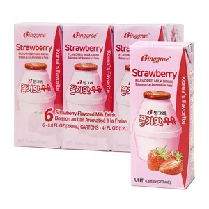 Sữa Dâu, Strawberry Flavored Milk Drink, 6.8 fl oz (200ml) - BINGGRAE