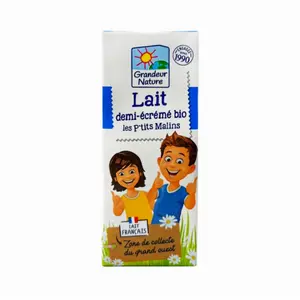Sữa Bò Hữu Cơ Ít Béo, Lait Demi-Écrémé, Les Ptits Malins, 8+ Tháng (200ml) - GRANDEUR NATURE