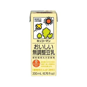 Sữa Đậu Nành Ít Ngọt, Unsweetened Soy Milk, 6.76 fl oz (200ml) - KIKKOMAN