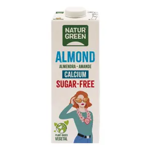 Sữa Hạnh Nhân Canxi Không Đường, Almond Calcium, Sugar Free (1L) - NATURGREEN