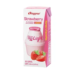 Sữa Dâu Ít Đường, Strawberry Flavored Milk Drink, Light, 6.8 fl oz (200ml) - BINGGRAE
