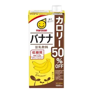 Sữa Đậu Nành Hương Chuối, Soy Milk, Banana, Calorie Off 50% (1000ml) - MARUSAN