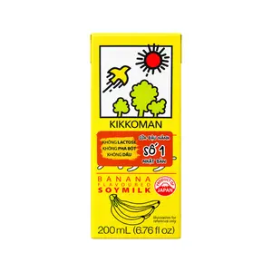 Sữa Đậu Nành Vị Chuối, Banana Flavoured Soy Milk, 6.76 fl oz (200ml) - KIKKOMAN