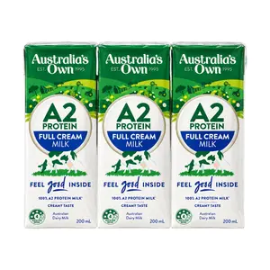 Sữa Bò Nguyên Kem Tiệt Trùng, A2 Protein Full Cream Milk, 3 Hộp (600ml) - AUSTRALIA'S OWN