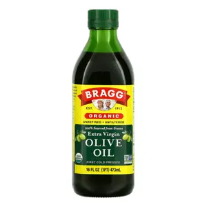 Dầu Oliu Tinh Khiết Ép Chậm Hữu Cơ, Organic Unfiltered Extra Virgin Olive Oil, First Cold Pressed, 16 fl oz (473ml) - BRAGG