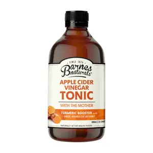 Giấm Táo Nghệ Tonic, Có Giấm Cái, Apple Cider Vinegar Tonic, with The Mother & Turmeric Booster (500ml) - BARNES NATURALS