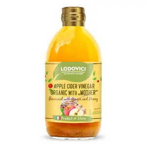 Giấm Táo Hữu Cơ Có Giấm Cái Vị Gừng & Mật Ong, Apple Cider Vinegar Organic with Mother, Flavoured with Ginger & Honey (500ml) - LODOVICI
