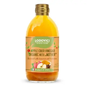 Giấm Táo Hữu Cơ Có Giấm Cái Vị Quế & Nghệ, Apple Cider Vinegar Organic with Mother, Flavoured with Cinnamon & Turmeric (500ml) - LODOVICI