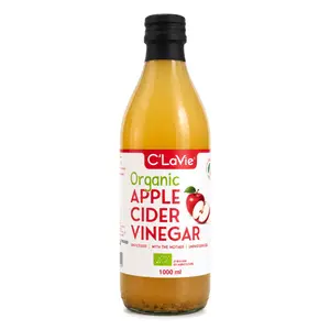 Giấm Táo Hữu Cơ Có Giấm Cái, Organic Apple Cider Vinegar with The Mother (1000ml) - C'LAVIE