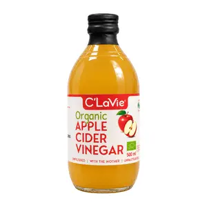Giấm Táo Hữu Cơ, Unfiltered Organic Apple Cider Vinegar with The Mother (500ml) - C'LAVIE