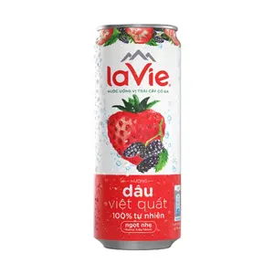 Nước Khoáng Có Ga Hương Dâu Việt Quất, Sparkling Water, Strawberry & Blueberry (330ml) - LA VIE