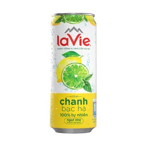 Nước Khoáng Có Ga Hương Chanh Bạc Hà, Sparkling Water, Lemon & Mint (330ml) - LA VIE