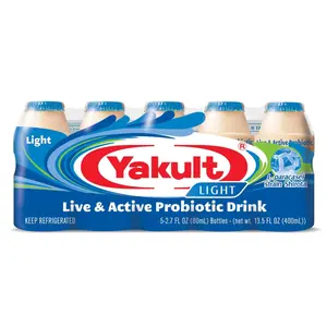 Sữa Uống Lên Men Ít Đường, Probiotic Fermented Milk, Light, Lốc 5 Chai (325ml) - YAKULT