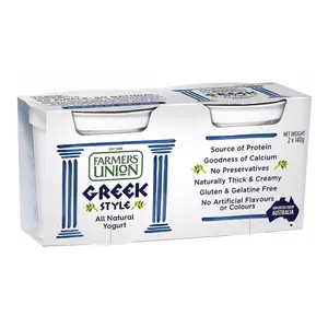 Sữa Chua Hy Lạp Nguyên Chất, Greek Style All Natural Yogurt, 2 Hộp (280g) - FARMERS UNION