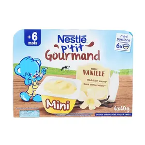 Váng Sữa Vị Vani, P`tit Gourmand, Vanille, 6 Hũ Mini (360g) - NESTLE
